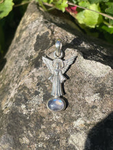 Load image into Gallery viewer, Silver Angel Pendant with Moonstone
