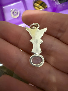 Silver Angel Pendant with Moonstone