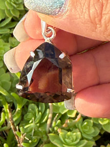 Faceted Smoky Quartz 925 Sterling Silver Pendant