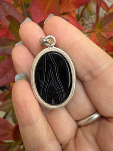 Botswana Agate Silver Pendant