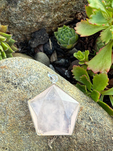 Rose Quartz Pentagram Pendant