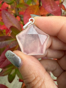 Rose Quartz Pentagram Pendant