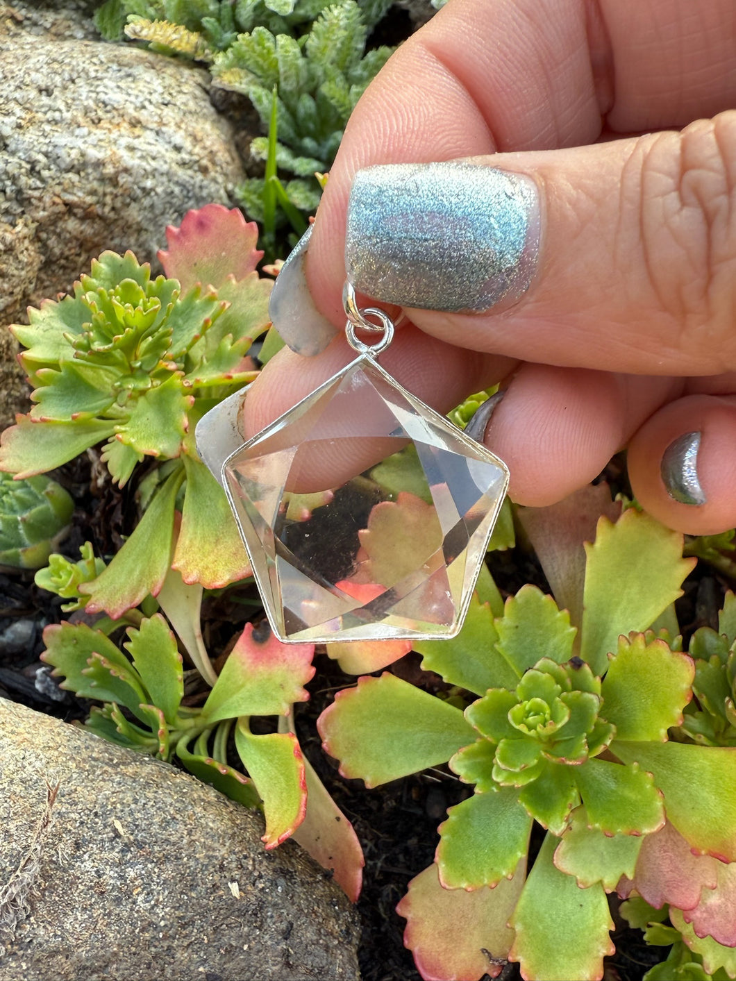 Quartz Pentagram Pendant