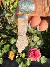 Load image into Gallery viewer, Silver Rose Quartz Power Fist Pendant
