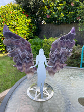 Load image into Gallery viewer, Dream Amethyst Angel Wings Carving and Stand
