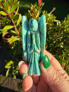 Natural Turquoise Angel Carving from Peru