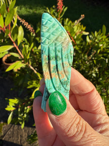 Natural Turquoise Angel Carving from Peru