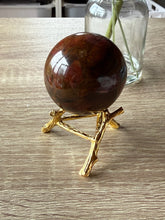 Load image into Gallery viewer, Wood and Gold Effect Sphere Stand
