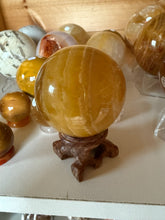 Load image into Gallery viewer, Wooden Rustic Sphere Stand
