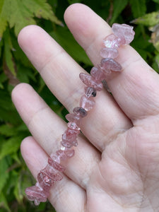 Strawberry Quartz Chip Bracelet