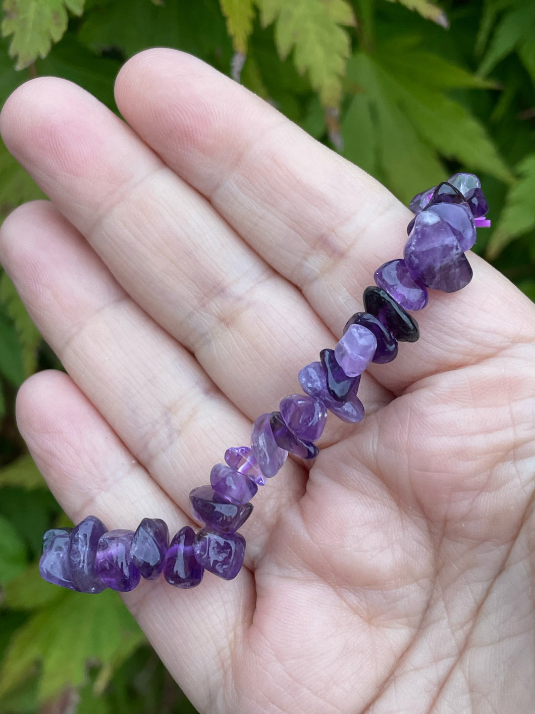 Dark Amethyst Chip Bracelet mm Beads