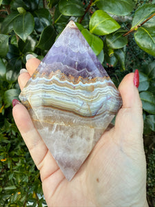 Amethyst and Crazy Lace Agate Diamond on Stand from Mexico