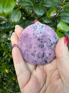 Solid Ruby Disc Plate Carving