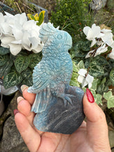 Load image into Gallery viewer, Trolleite Blue Parrot Bird Carving
