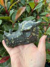 Load image into Gallery viewer, Porphyry Chinese Writing Stone Dragon Head
