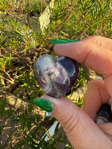 Chevron Amethyst Heart Carving