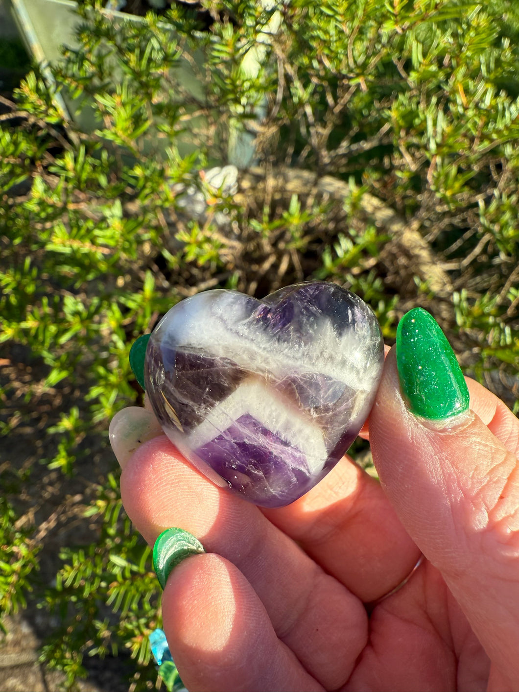 Chevron Amethyst Heart Carving