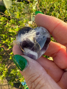 Chevron Amethyst Heart Carving