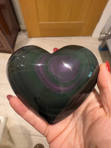 Large Rainbow Obsidian Heart Carving