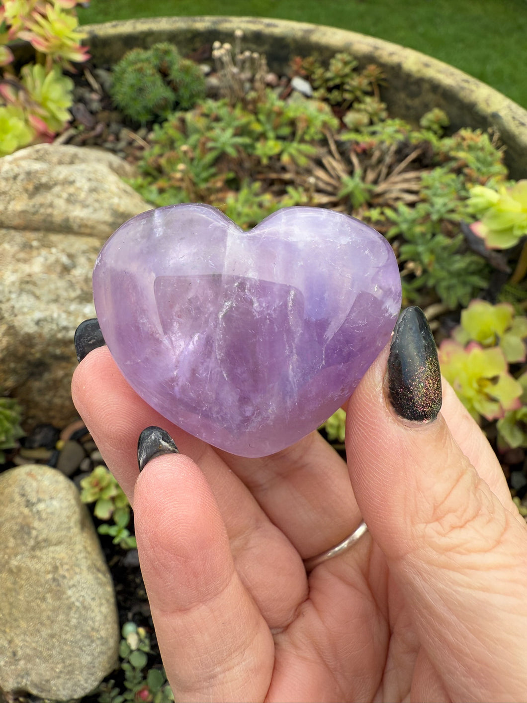 Amethyst Heart Carving