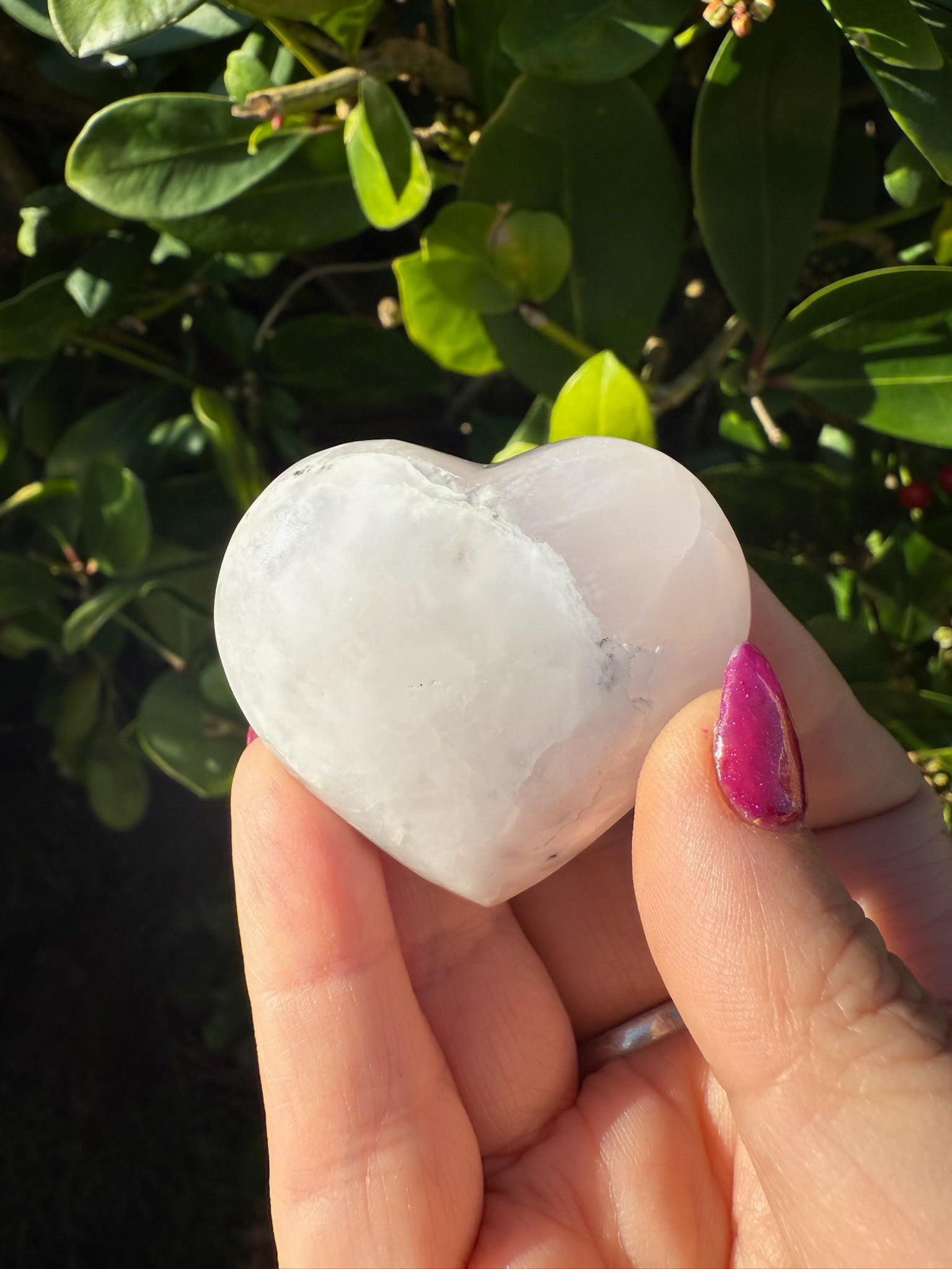 Smoky Pink Mangano Calcite Heart Carving – CrystalsnGems