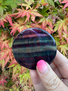 Rainbow Fluorite Moon and Sun Carving