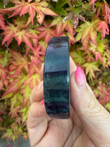 Rainbow Fluorite Moon and Sun Carving