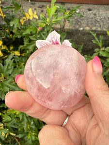 Clear Rose Quartz Palmstone