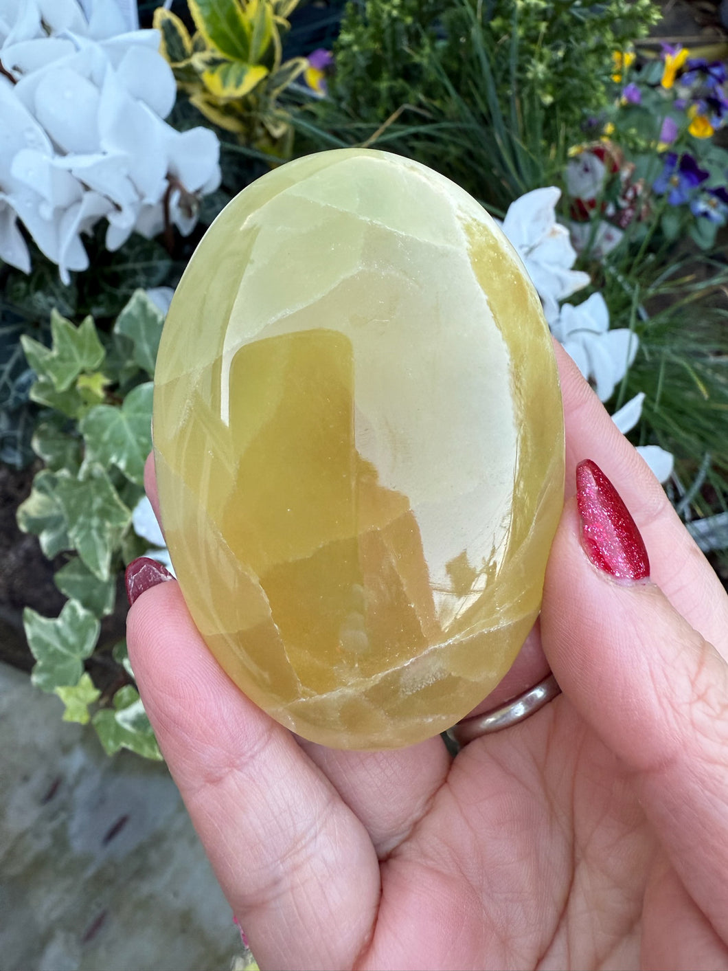 Yellow Calcite Palmstone