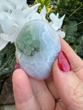 Load image into Gallery viewer, Green Flower Agate Palmstone
