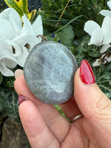 Pink Flash Labradorite Palmstone