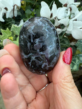 Load image into Gallery viewer, Indigo Gabbro Mystic Merlinite Palmstone
