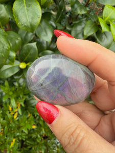 Pink Flash Labradorite Palmstone