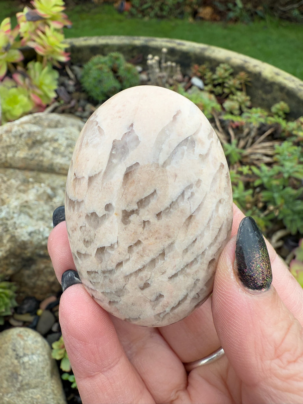 Graphic Feldspar and Smoky Quartz Palmstone