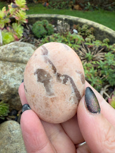 Graphic Feldspar and Smoky Quartz Palmstone