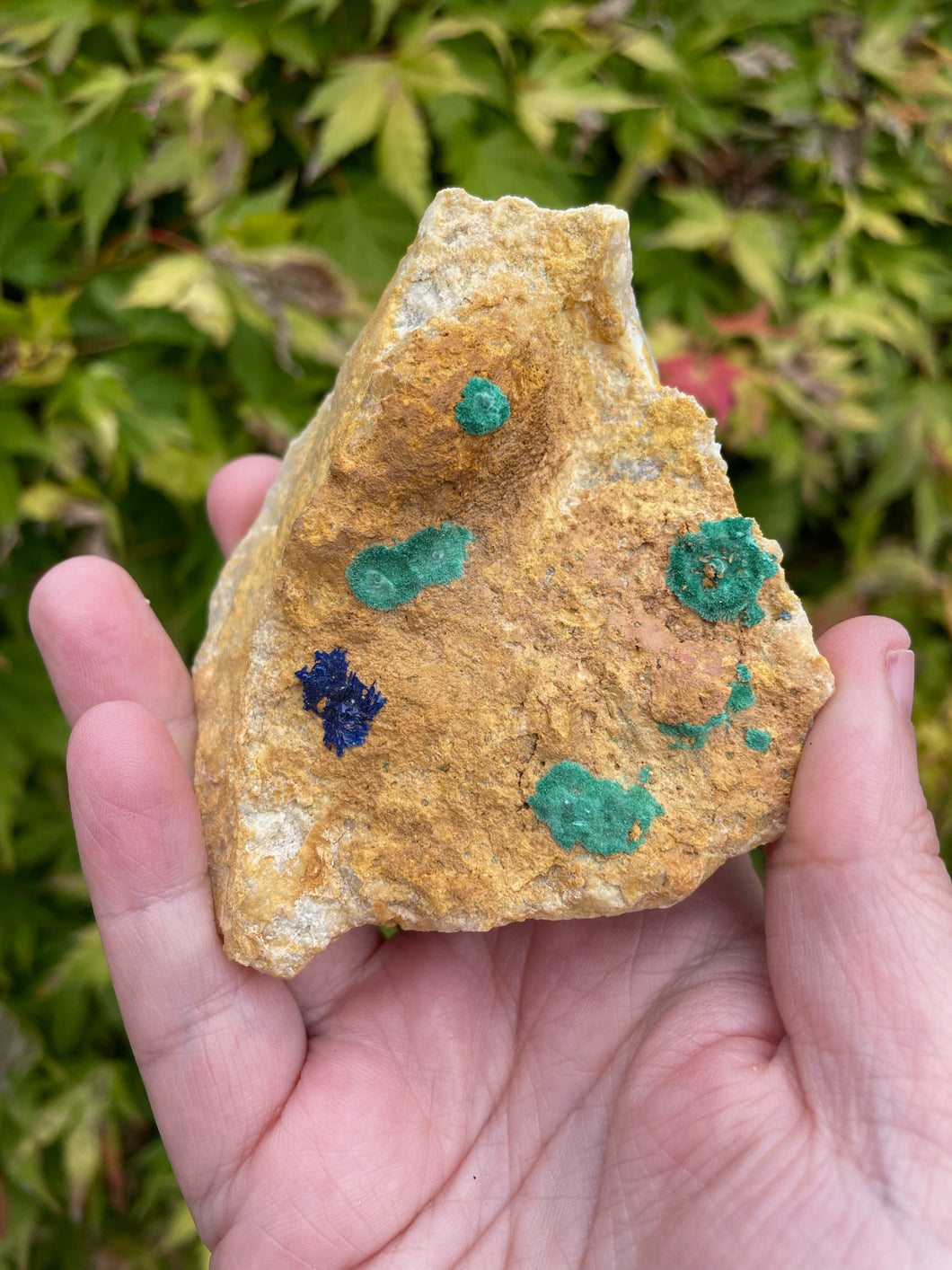 Malachite, Azurite and Calcite Specimen