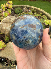 Load image into Gallery viewer, Large Kyanite Sphere with Garnet and Mica
