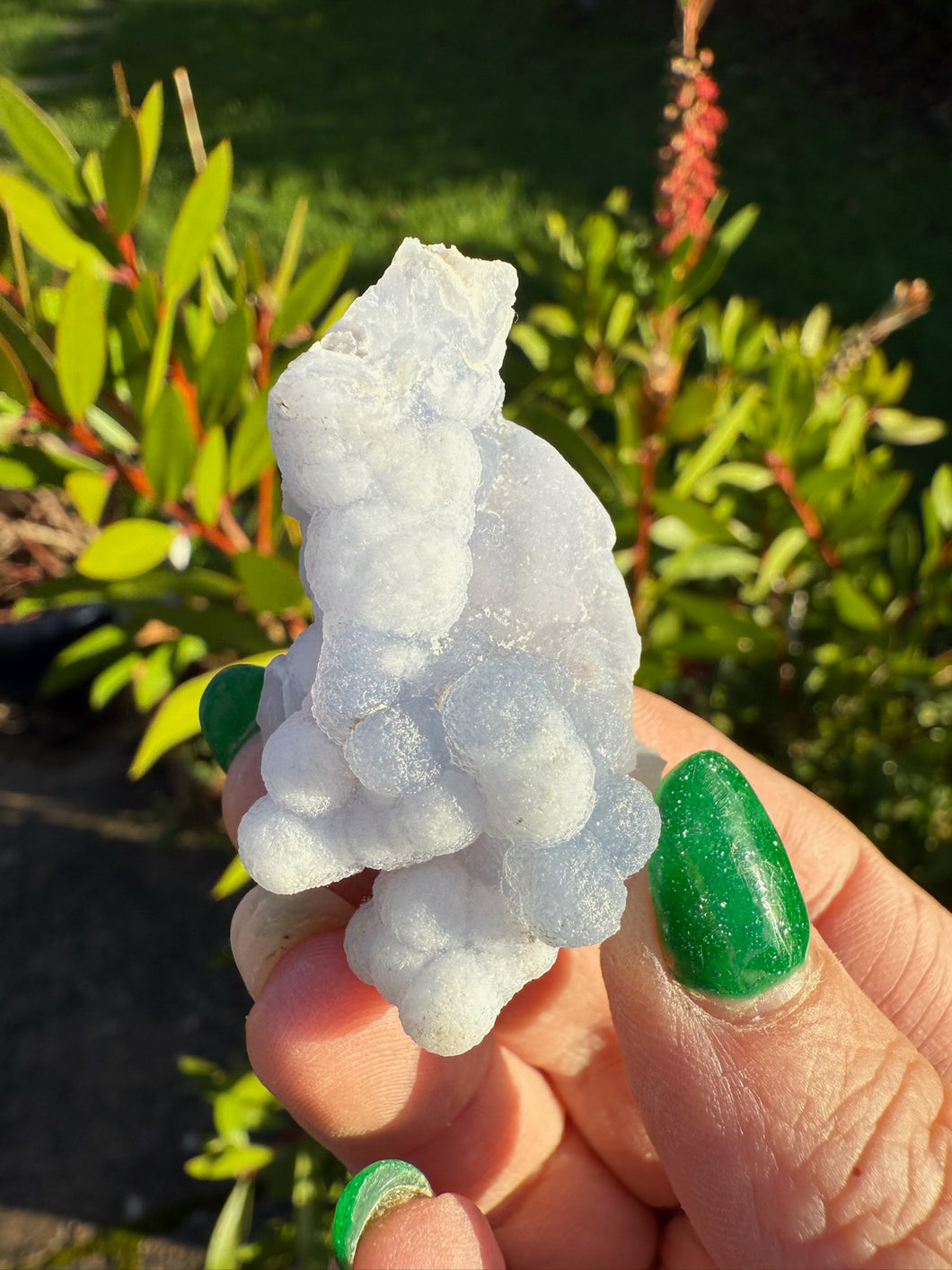 Rare Druzy Botryoidal Blue chalcedony Pseudomorph after Anhydrite