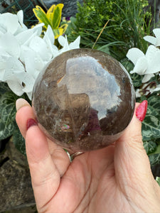 Smoky Quartz and Tourmaline Sphere