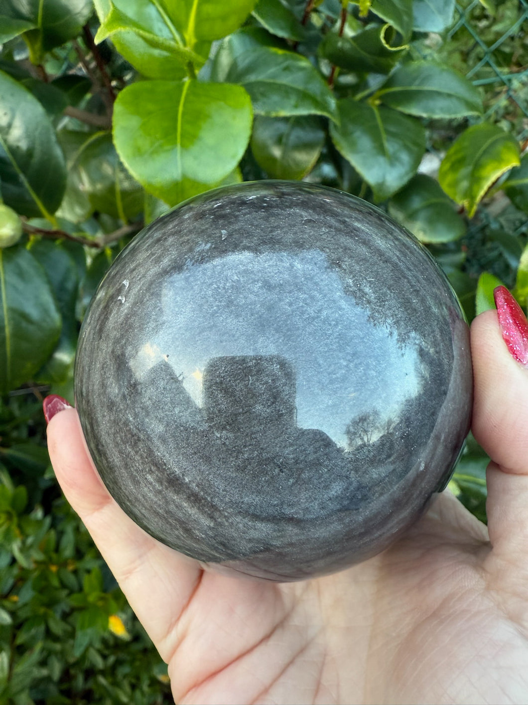 Silver Sheen Obsidian Sphere