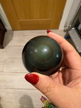 Load image into Gallery viewer, Rainbow Obsidian Sphere 5.5cm diameter
