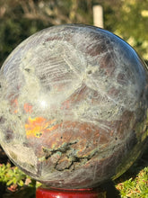 Load image into Gallery viewer, Large Pink Flash Labradorite Sphere 13cm diameter
