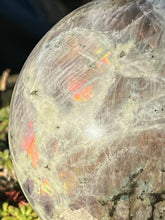 Load image into Gallery viewer, Large Pink Flash Labradorite Sphere 13cm diameter
