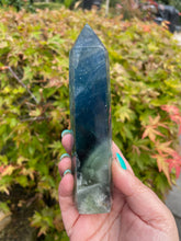 Load image into Gallery viewer, Blue Fluorite Tower with Natural Feathers
