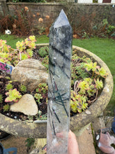 Load image into Gallery viewer, Amazing Tourmaline in Quartz Tower Carving
