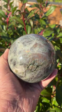 Load and play video in Gallery viewer, Large Pink Flash Labradorite Sphere 13cm diameter
