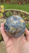 Load and play video in Gallery viewer, Large Kyanite Sphere with Garnet and Mica
