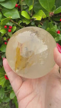 Load and play video in Gallery viewer, Large Golden Healer Quartz Sphere with Dendrites
