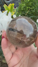 Load and play video in Gallery viewer, Smoky Quartz and Tourmaline Sphere
