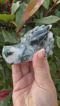 Load and play video in Gallery viewer, Moss Agate Dragon Head
